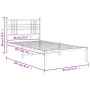 Estructura de cama de metal con cabecero blanco 90x200 cm de , Camas y somieres - Ref: Foro24-376366, Precio: 71,54 €, Descue...