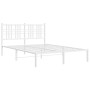 Estructura de cama de metal con cabecero blanca 120x190 cm de , Camas y somieres - Ref: Foro24-376370, Precio: 87,06 €, Descu...