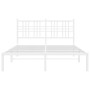 Estructura de cama de metal con cabecero blanca 120x190 cm de , Camas y somieres - Ref: Foro24-376370, Precio: 87,06 €, Descu...
