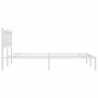Estructura de cama de metal con cabecero blanca 120x190 cm de , Camas y somieres - Ref: Foro24-376370, Precio: 87,06 €, Descu...