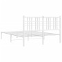 Estructura de cama de metal con cabecero blanca 120x190 cm de , Camas y somieres - Ref: Foro24-376370, Precio: 87,06 €, Descu...