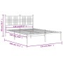 Estructura de cama de metal con cabecero blanca 120x190 cm de , Camas y somieres - Ref: Foro24-376370, Precio: 87,06 €, Descu...