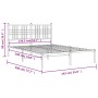 Estructura de cama de metal con cabecero blanca 135x190 cm de , Camas y somieres - Ref: Foro24-376372, Precio: 88,78 €, Descu...