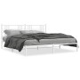 Estructura de cama de metal con cabecero blanco 193x203 cm de , Camas y somieres - Ref: Foro24-376379, Precio: 123,47 €, Desc...