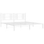 Estructura de cama de metal con cabecero blanco 193x203 cm de , Camas y somieres - Ref: Foro24-376379, Precio: 123,47 €, Desc...