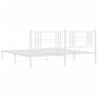 Estructura de cama de metal con cabecero blanco 193x203 cm de , Camas y somieres - Ref: Foro24-376379, Precio: 123,47 €, Desc...