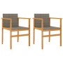 Sillas de jardín 2 uds madera maciza y ratán sintético gris de , Sillas de jardín - Ref: Foro24-368709, Precio: 108,97 €, Des...