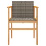 Sillas de jardín 2 uds madera maciza y ratán sintético gris de , Sillas de jardín - Ref: Foro24-368709, Precio: 108,97 €, Des...