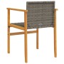 Sillas de jardín 2 uds madera maciza y ratán sintético gris de , Sillas de jardín - Ref: Foro24-368709, Precio: 108,97 €, Des...