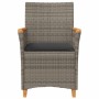 Sillas de jardín y cojines 2 uds ratán PE gris y madera maciza de , Sillas de jardín - Ref: Foro24-368721, Precio: 212,08 €, ...