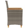 Sillas de jardín y cojines 2 uds ratán PE gris y madera maciza de , Sillas de jardín - Ref: Foro24-368721, Precio: 212,08 €, ...