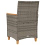 Sillas de jardín y cojines 2 uds ratán PE gris y madera maciza de , Sillas de jardín - Ref: Foro24-368721, Precio: 212,08 €, ...