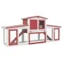 Jaula de animales grande madera rojo y blanco 204x45x85 cm de vidaXL, Jaulas y habitáculos para animales pequeños - Ref: Foro...