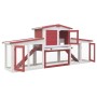 Jaula de animales grande madera rojo y blanco 204x45x85 cm de vidaXL, Jaulas y habitáculos para animales pequeños - Ref: Foro...