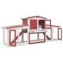 Jaula de animales grande madera rojo y blanco 204x45x85 cm de vidaXL, Jaulas y habitáculos para animales pequeños - Ref: Foro...