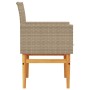 Sillas de jardín con cojín 2 uds ratán PE beige y madera acacia de , Sillas de jardín - Ref: Foro24-368716, Precio: 204,76 €,...