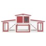 Jaula de animales grande madera rojo y blanco 204x45x85 cm de vidaXL, Jaulas y habitáculos para animales pequeños - Ref: Foro...
