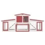 Jaula de animales grande madera rojo y blanco 204x45x85 cm de vidaXL, Jaulas y habitáculos para animales pequeños - Ref: Foro...