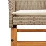 Sillas de jardín con cojín 2 uds ratán PE beige y madera acacia de , Sillas de jardín - Ref: Foro24-368716, Precio: 204,76 €,...