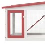 Jaula de animales grande madera rojo y blanco 204x45x85 cm de vidaXL, Jaulas y habitáculos para animales pequeños - Ref: Foro...