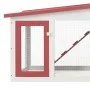 Jaula de animales grande madera rojo y blanco 204x45x85 cm de vidaXL, Jaulas y habitáculos para animales pequeños - Ref: Foro...