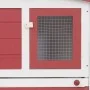 Jaula de animales grande madera rojo y blanco 204x45x85 cm de vidaXL, Jaulas y habitáculos para animales pequeños - Ref: Foro...