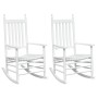 Mecedoras con asientos curvos 2 pzas abeto madera maciza blanca de , Sillas de jardín - Ref: Foro24-3281588, Precio: 256,80 €...