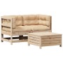 Juego de muebles de jardín 3 pzas y cojines madera maciza pino de , Conjuntos de jardín - Ref: Foro24-3250756, Precio: 327,53...