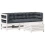 Set muebles jardín 4 pzas con cojines madera maciza pino blanco de , Conjuntos de jardín - Ref: Foro24-3250789, Precio: 366,7...
