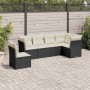 Set de sofás de jardín 6 piezas y cojines ratán sintético negro de , Conjuntos de jardín - Ref: Foro24-3249535, Precio: 373,5...