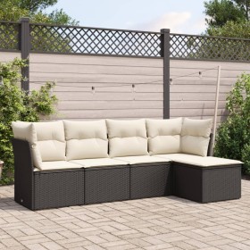 Set de muebles de jardín 5 pzas y cojines ratán sintético negro de , Conjuntos de jardín - Ref: Foro24-3249395, Precio: 302,1...