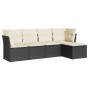 Set de muebles de jardín 5 pzas y cojines ratán sintético negro de , Conjuntos de jardín - Ref: Foro24-3249395, Precio: 302,1...