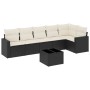 Set de comedor de jardín 7 pzas y cojines ratán sintético negro de , Sofás modulares de exterior - Ref: Foro24-3251333, Preci...