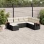Set de comedor de jardín 7 pzas y cojines ratán sintético negro de , Conjuntos de jardín - Ref: Foro24-3259445, Precio: 433,3...
