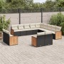 Set de sofás de jardín y cojines 13 pzas ratán sintético negro de , Conjuntos de jardín - Ref: Foro24-3260607, Precio: 864,94...