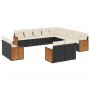 Set de sofás de jardín y cojines 13 pzas ratán sintético negro de , Conjuntos de jardín - Ref: Foro24-3260607, Precio: 864,94...