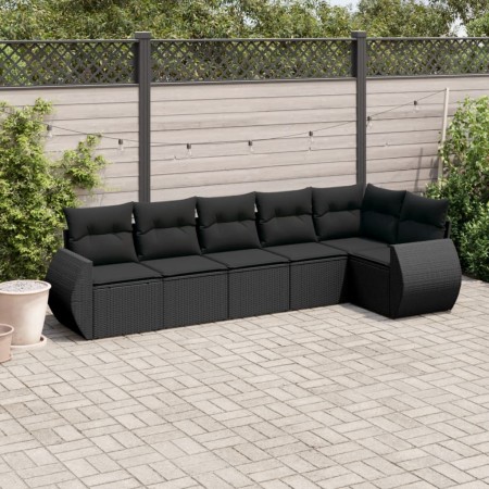 Set de sofás de jardín 6 piezas y cojines ratán sintético negro de , Conjuntos de jardín - Ref: Foro24-3253722, Precio: 419,7...