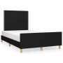Estructura de cama con cabecero tela negro 120x190 cm de , Camas y somieres - Ref: Foro24-3270508, Precio: 154,76 €, Descuent...