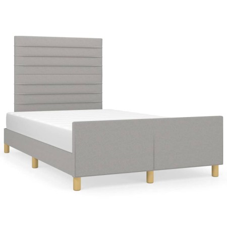 Estructura de cama con cabecero tela gris claro 120x190 cm de , Camas y somieres - Ref: Foro24-3270520, Precio: 159,31 €, Des...