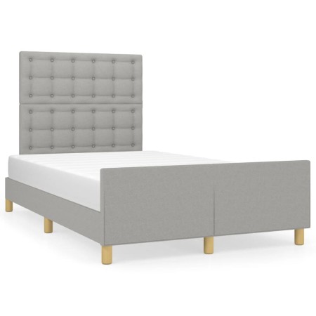 Estructura de cama con cabecero tela gris claro 120x190 cm de , Camas y somieres - Ref: Foro24-3270541, Precio: 170,14 €, Des...