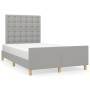 Estructura de cama con cabecero tela gris claro 120x190 cm de , Camas y somieres - Ref: Foro24-3270541, Precio: 170,14 €, Des...