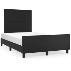 Estructura cama con cabecero cuero sintético negro 120x190 cm de , Camas y somieres - Ref: Foro24-3270548, Precio: 144,79 €, ...