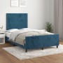 Estructura cama con cabecero terciopelo azul oscuro 120x190 cm de , Camas y somieres - Ref: Foro24-3270576, Precio: 161,63 €,...