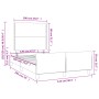 Estructura cama con cabecero terciopelo azul oscuro 120x190 cm de , Camas y somieres - Ref: Foro24-3270576, Precio: 161,63 €,...