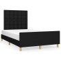 Estructura de cama con cabecero tela negro 120x190 cm de , Camas y somieres - Ref: Foro24-3270543, Precio: 179,78 €, Descuent...