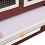 Conejera madera maciza de abeto blanco y moca 140x63x120 cm de vidaXL, Jaulas y habitáculos para animales pequeños - Ref: For...