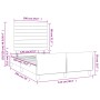 Estructura cama con cabecero terciopelo azul oscuro 120x190 cm de , Camas y somieres - Ref: Foro24-3270588, Precio: 167,83 €,...