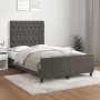 Estructura cama con cabecero terciopelo gris oscuro 120x190 cm de , Camas y somieres - Ref: Foro24-3270597, Precio: 180,08 €,...