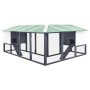 Conejera de exterior con corredor madera de abeto gris y blanco de vidaXL, Jaulas y habitáculos para animales pequeños - Ref:...