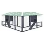 Conejera de exterior con corredor madera de abeto gris y blanco de vidaXL, Jaulas y habitáculos para animales pequeños - Ref:...